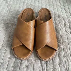 Euro Soft by Sofft - Brown Leather Heel Sandals